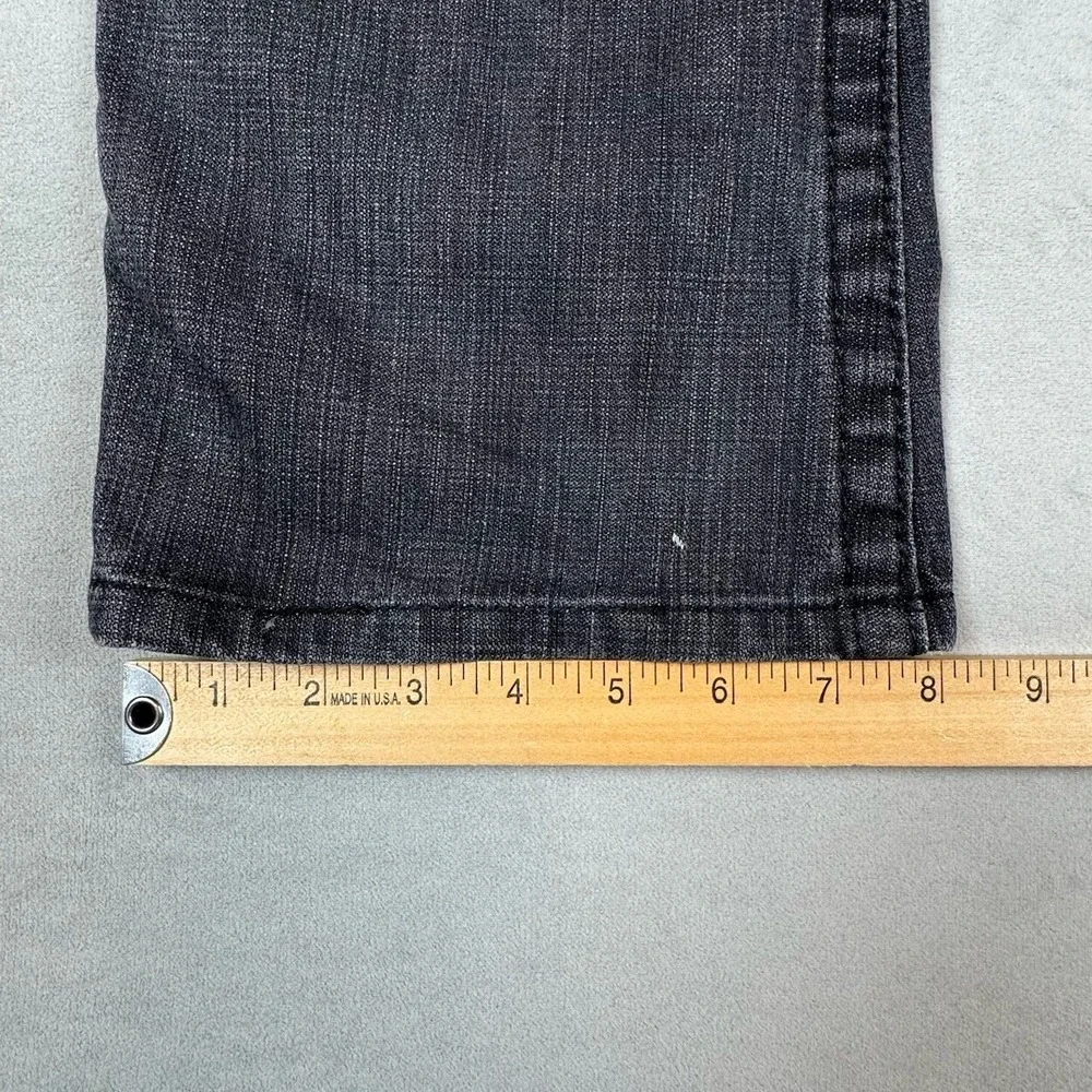 Vintage True Religion Jeans Mens 36 Gray Black Leather Logos Billy Y2K 2000s